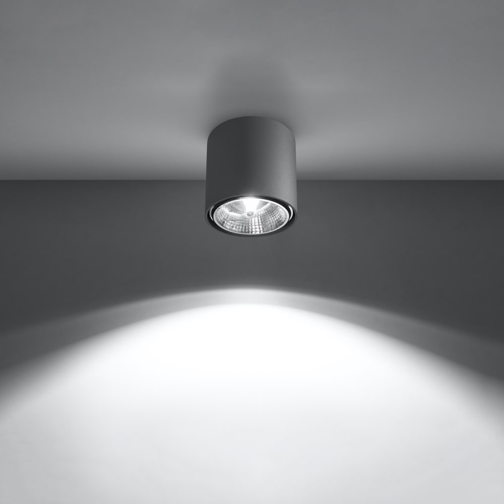 Plafonnier Aluminium Gris GU10/ES111 1 Tiube — vue 4