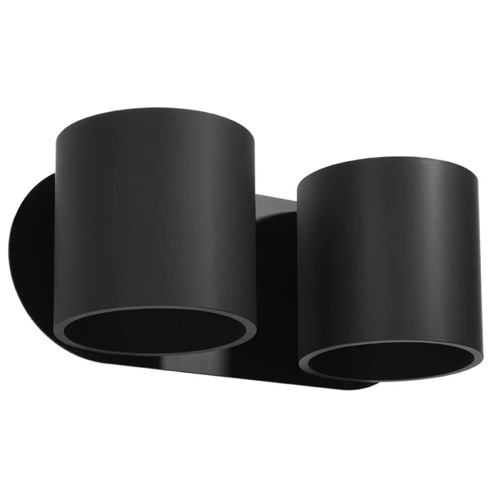 Lámpara de pared negro aluminio alt. 10 cm