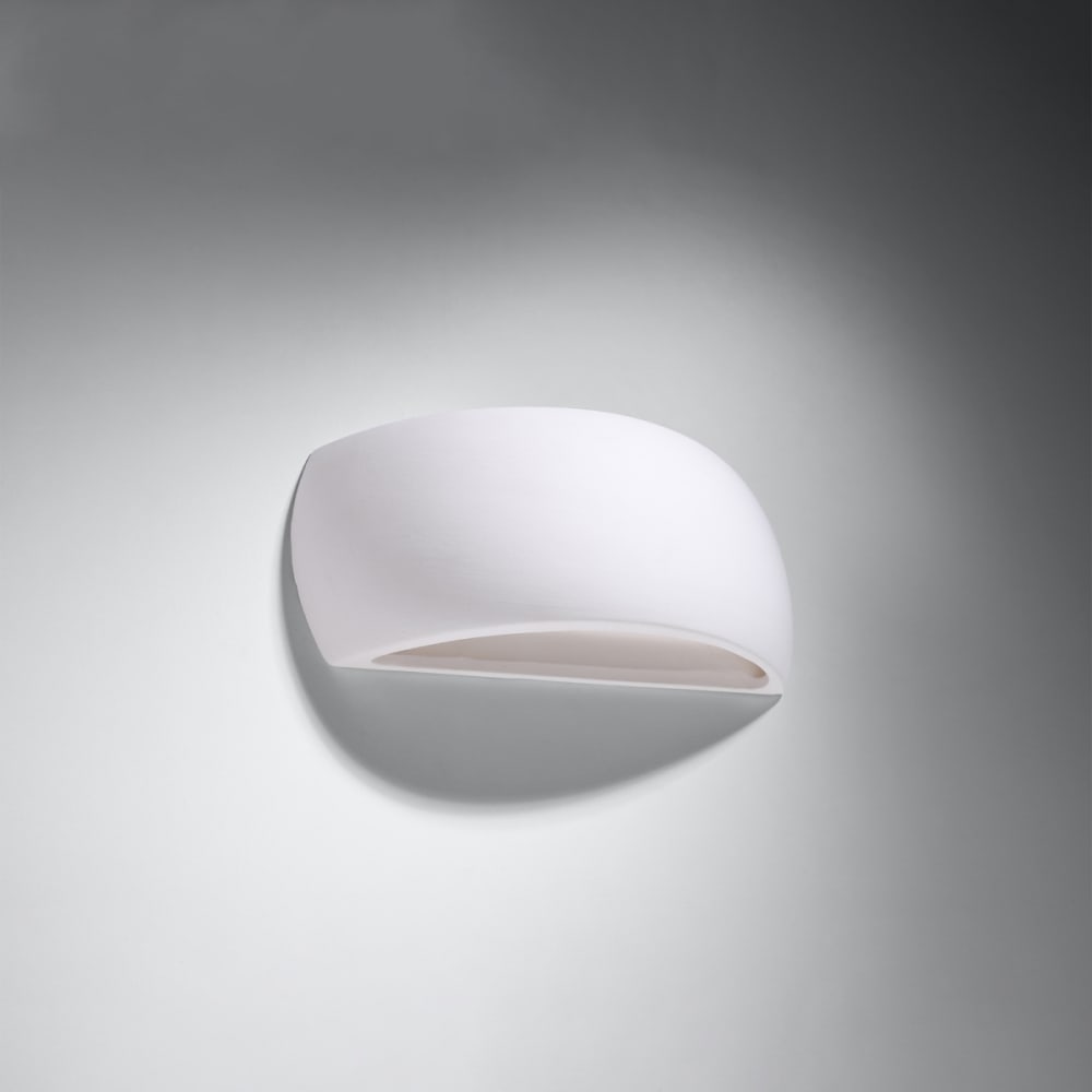 Applique semi-circulaire en céramique, blanc L: 32cm — vue 4