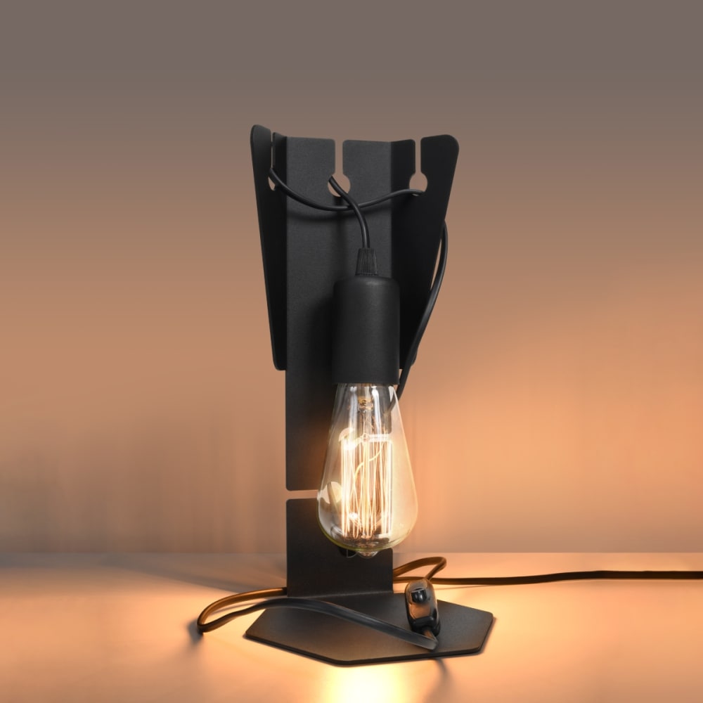 Lampe à poser Acier Noir E27 1 Arby — vue 4