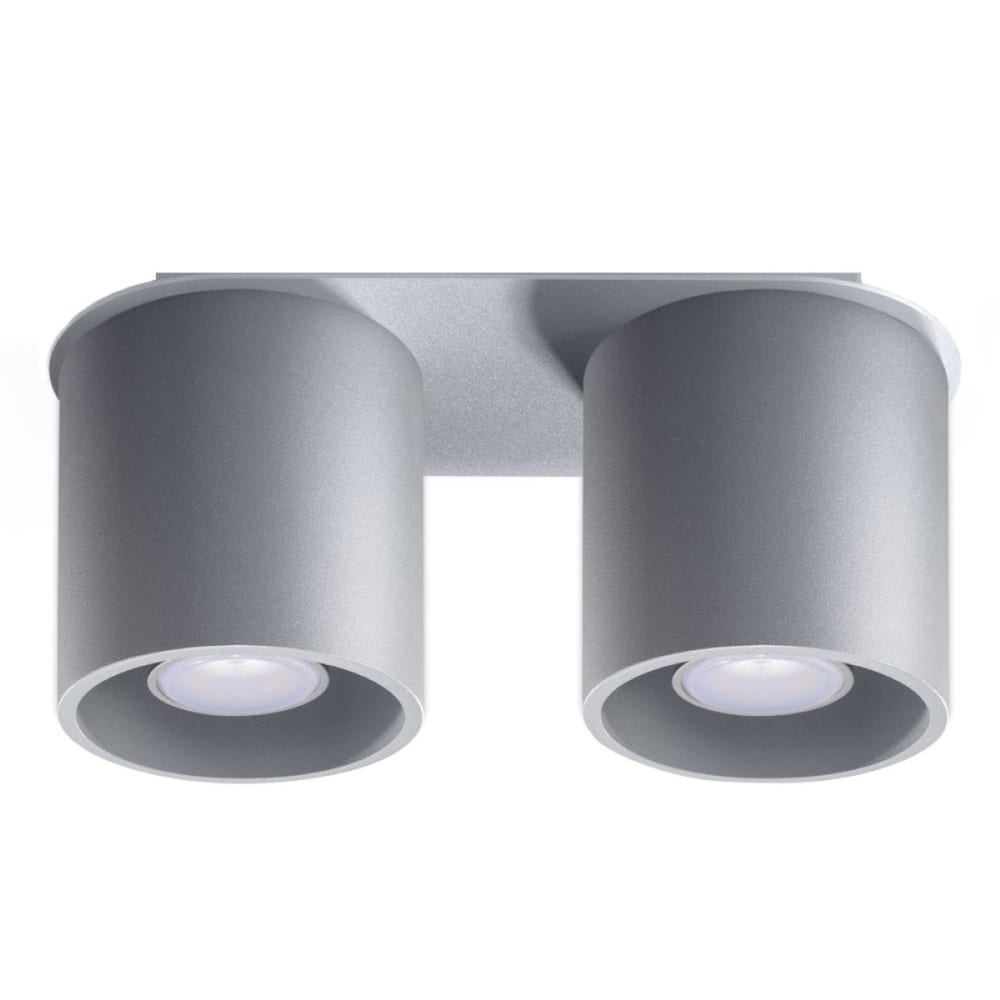Plafonnier aluminium gris H 12 cm