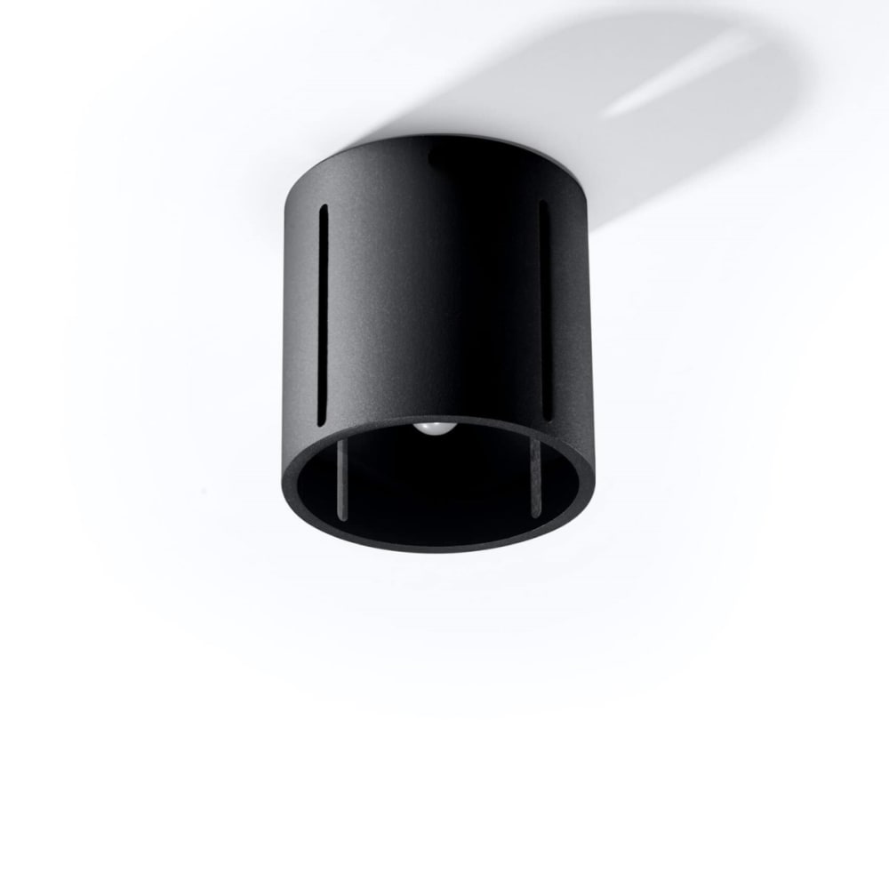 Plafonnier cylindrique en aluminium, noir L: 10cm — vue 3