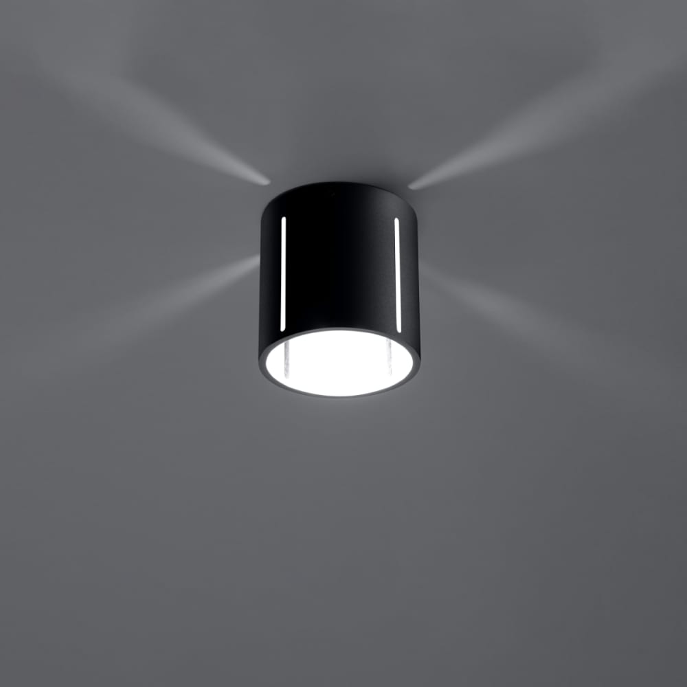 Plafonnier cylindrique en aluminium, noir L: 10cm — vue 4