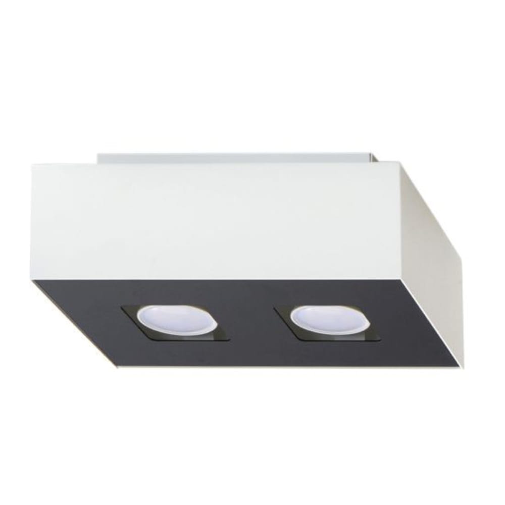 Plafonnier Acier Blanc/Noir GU10 2 Mono
