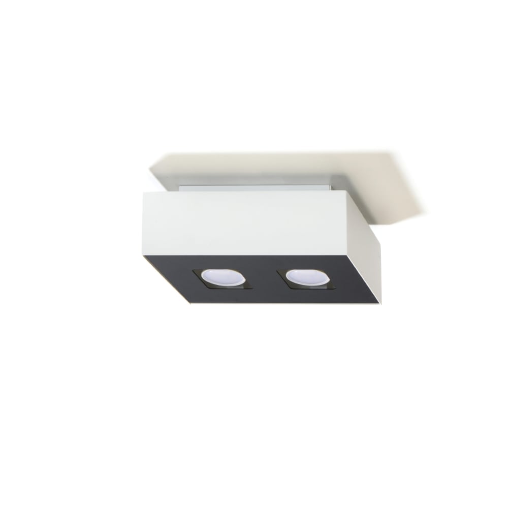 Plafonnier Acier Blanc/Noir GU10 2 Mono — vue 3