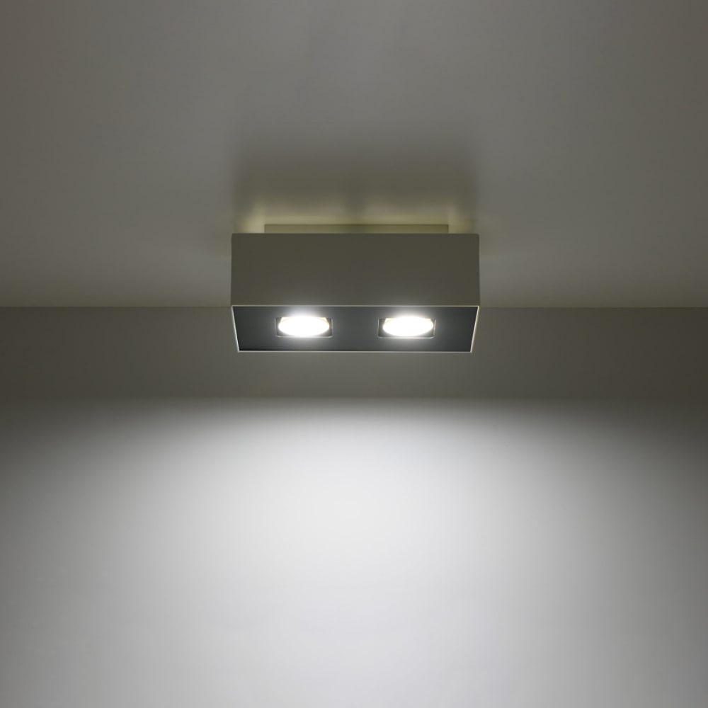 Plafonnier Acier Blanc/Noir GU10 2 Mono — vue 4