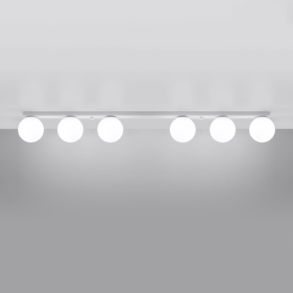 Plafonnier Acier Blanc G9 6 Yoli — vue 4