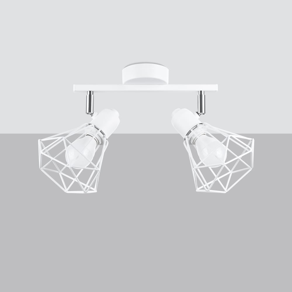 Plafonnier Acier Blanc E14 2 Artemis — vue 3