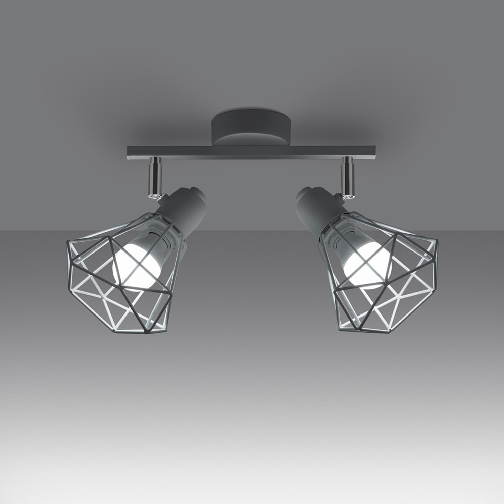 Plafonnier Acier Blanc E14 2 Artemis — vue 4