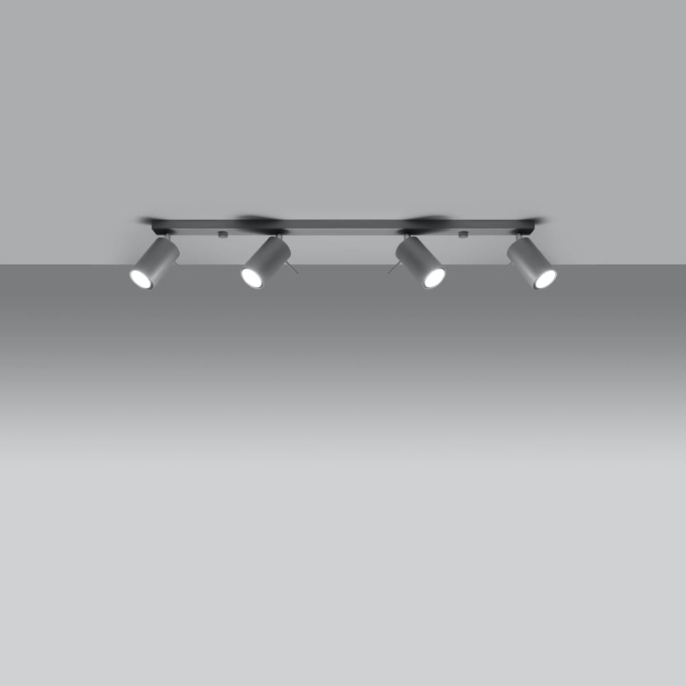 Plafonnier Acier Gris GU10 4 Ring Line — vue 4