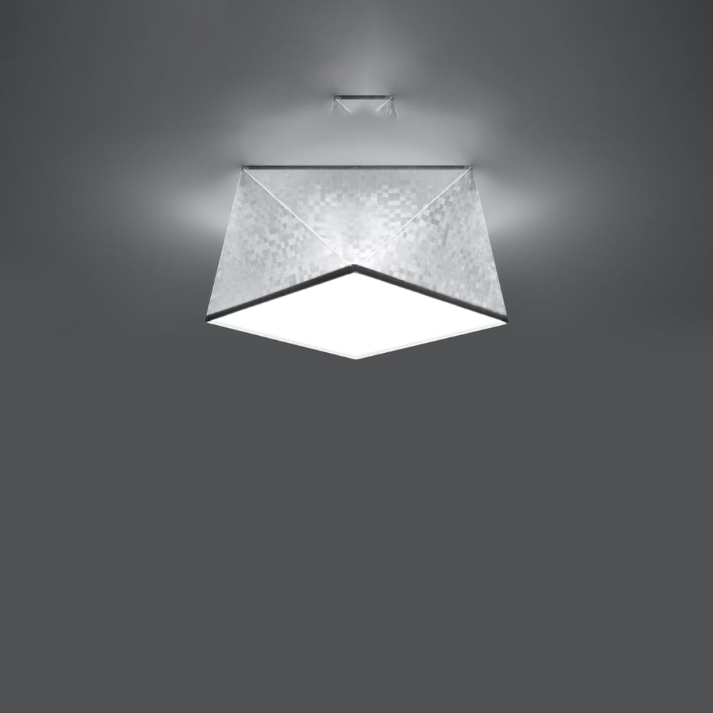 Plafonnier PVC Argent E27 1 Hexa — vue 4
