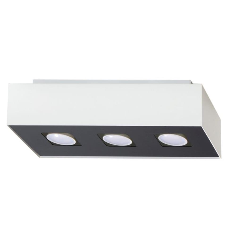 Plafonnier Acier Blanc/Noir GU10 3 Mono