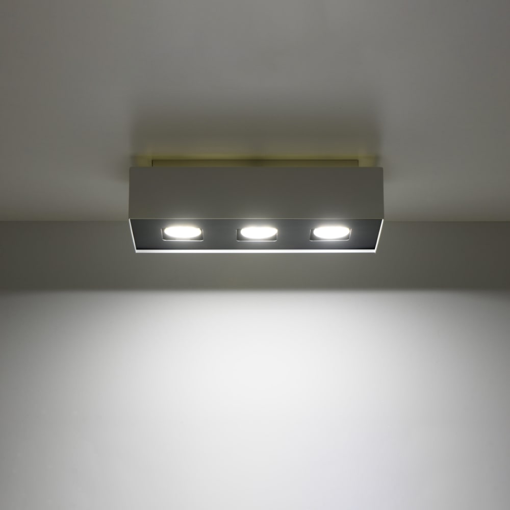 Plafonnier Acier Blanc/Noir GU10 3 Mono — vue 4
