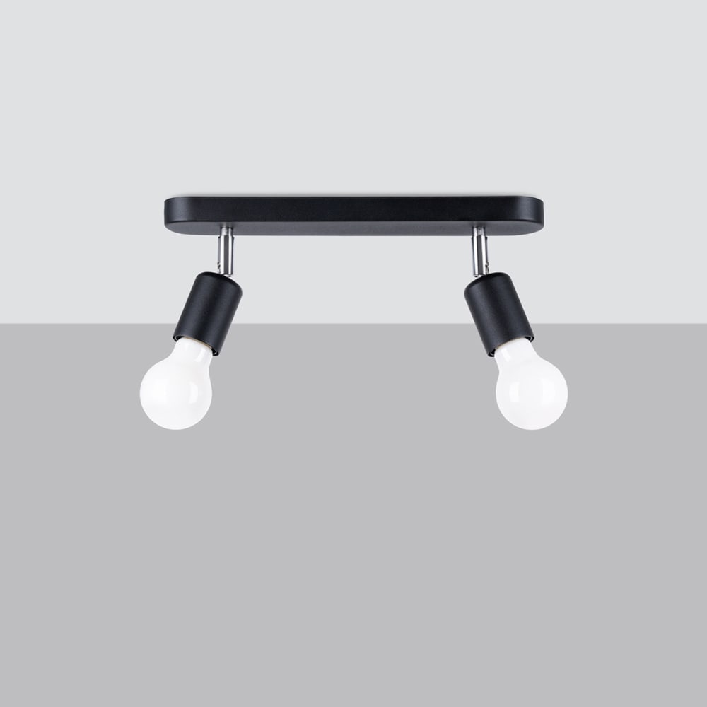 Lámpara de techo negro acero alt. 14 cm - Maisons du Monde