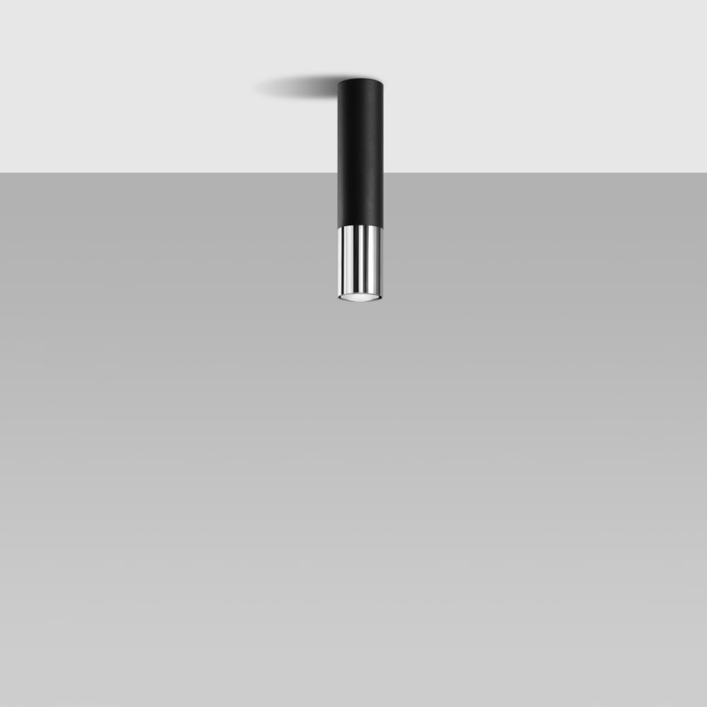 Plafonnier Acier Noir/Chromé GU10 1 Loopez — vue 3