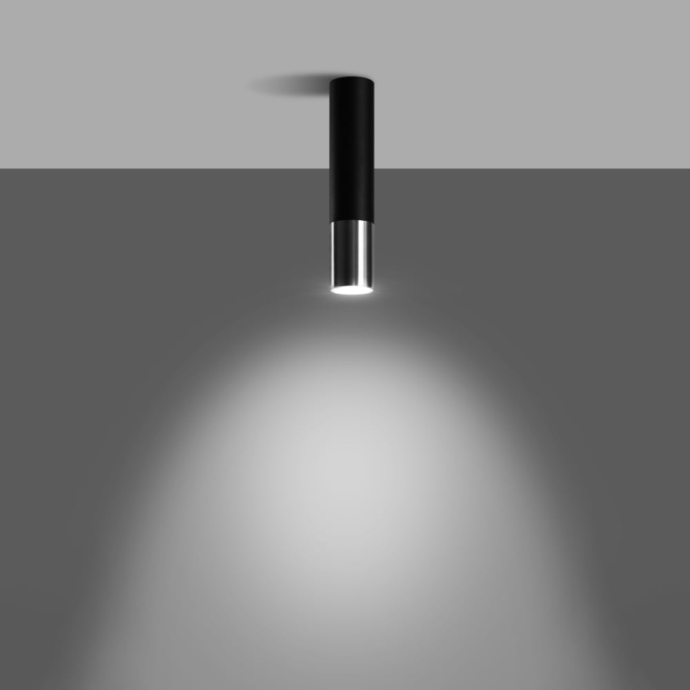 Plafonnier Acier Noir/Chromé GU10 1 Loopez — vue 4