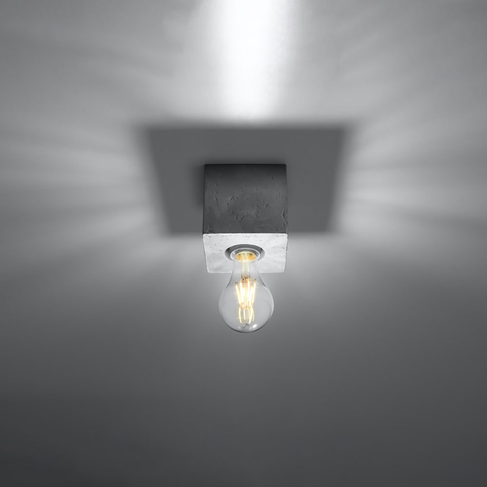 Plafonnier Béton Gris E27 1 Ariz — vue 4