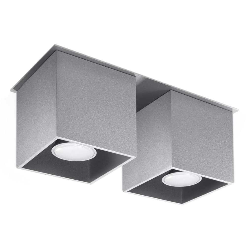 Plafonnier aluminium gris H 12 cm