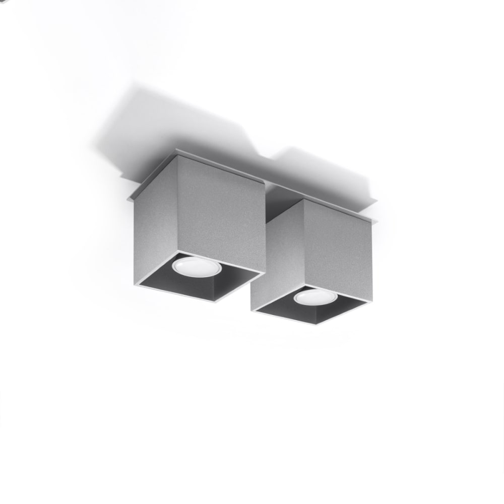 Plafonnier Aluminium Gris GU10 2 Quad 2 — vue 3