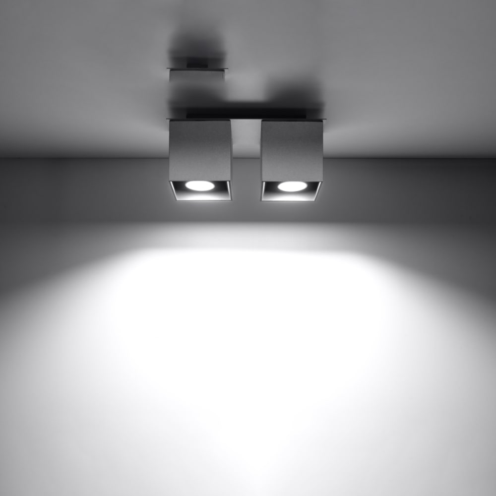 Plafonnier Aluminium Gris GU10 2 Quad 2 — vue 4