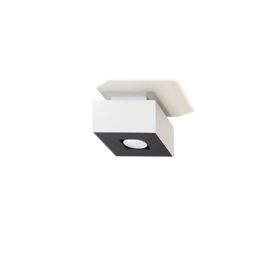 Lampada a soffitto bianca nera acciaio - Sollux Lighting