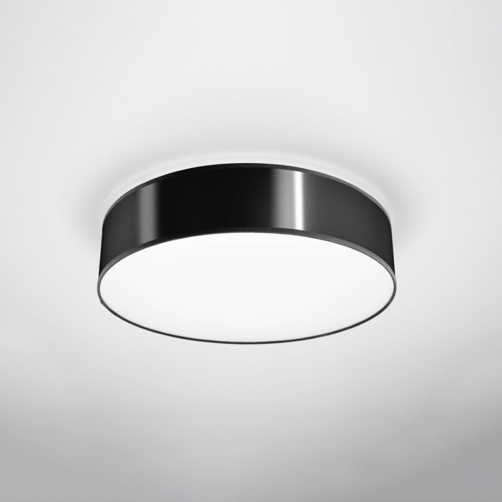 Plafonnier rond en acrylique, noir L: 45cm — vue 3