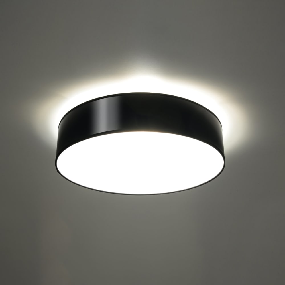 Plafonnier rond en acrylique, noir L: 45cm — vue 4
