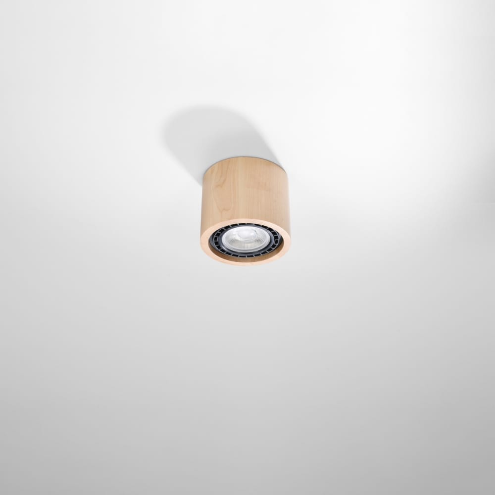 Plafonnier Bois Bois Naturel GU10 1 Basic — vue 3