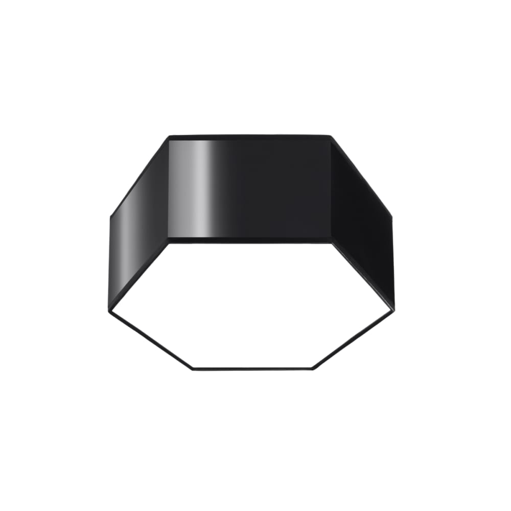 Lámpara de techo negro cloruro de polivinilo alt. 14 cm