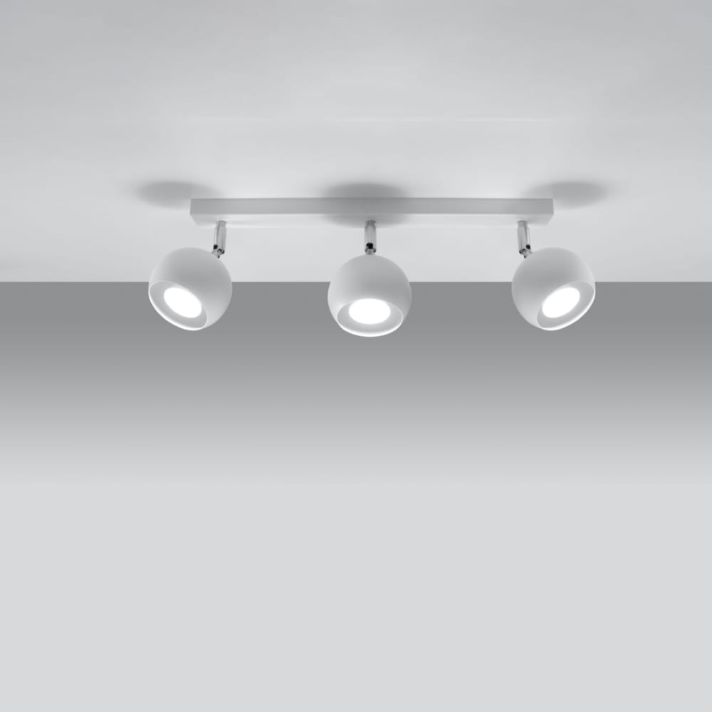 Plafonnier Acier Blanc GU10 3 Oculare — vue 4