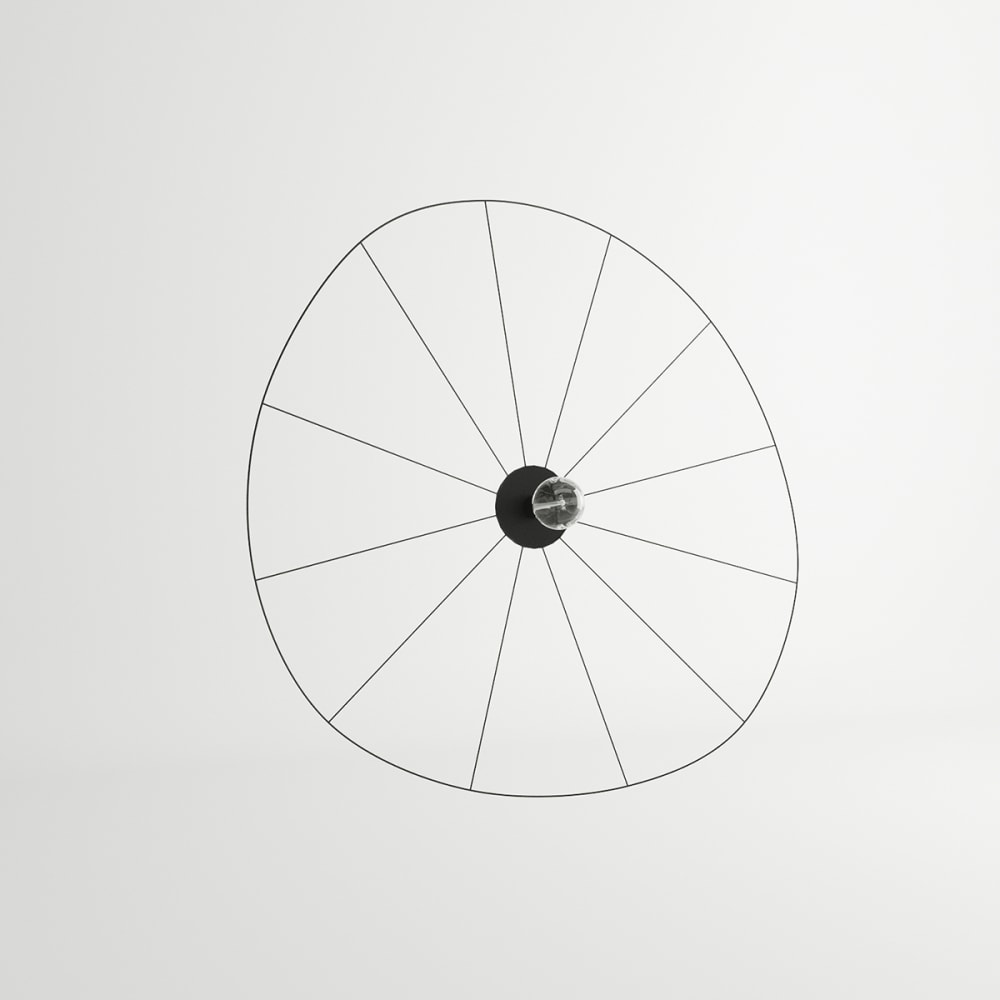 Deckenleuchte/Wandleuchte aus Stahl, Höhe 23 cm, schwarz -
