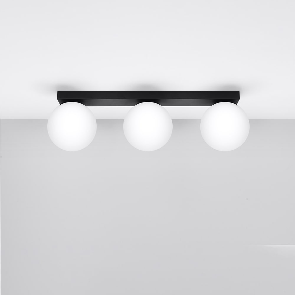 Plafonnier Acier Noir G9 3 Yoli — vue 3