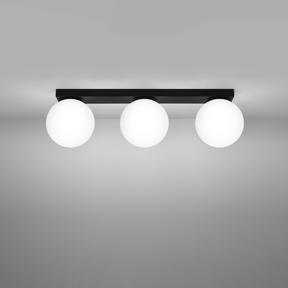 Plafonnier Acier Noir G9 3 Yoli — vue 4