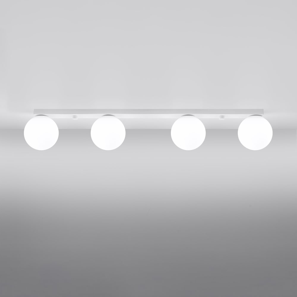 Plafonnier Acier Blanc G9 4 Yoli — vue 4