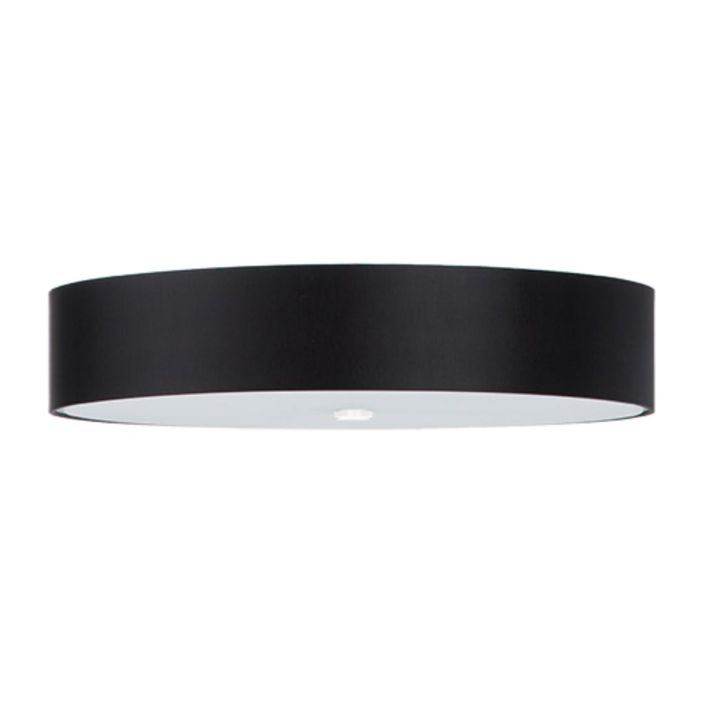 Lámpara de techo negro tela/vidrio/acero alt. 20 cm