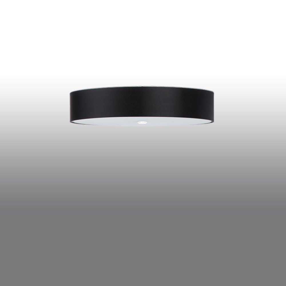 Lampada a soffitto nera tessuto/vetro/acciaio - Sollux Lighting