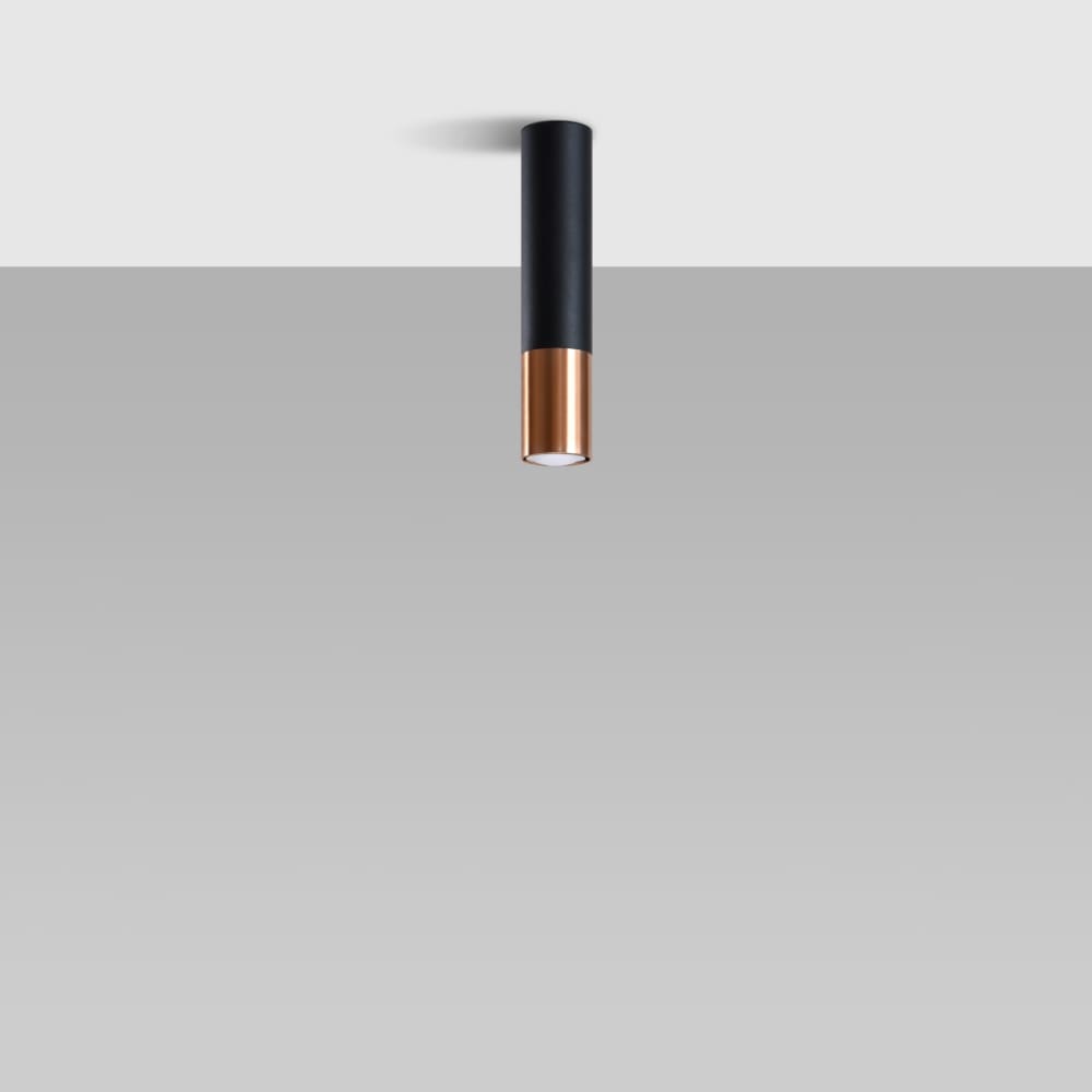 Plafonnier Acier Noir/Cuivre GU10 1 Loopez — vue 3