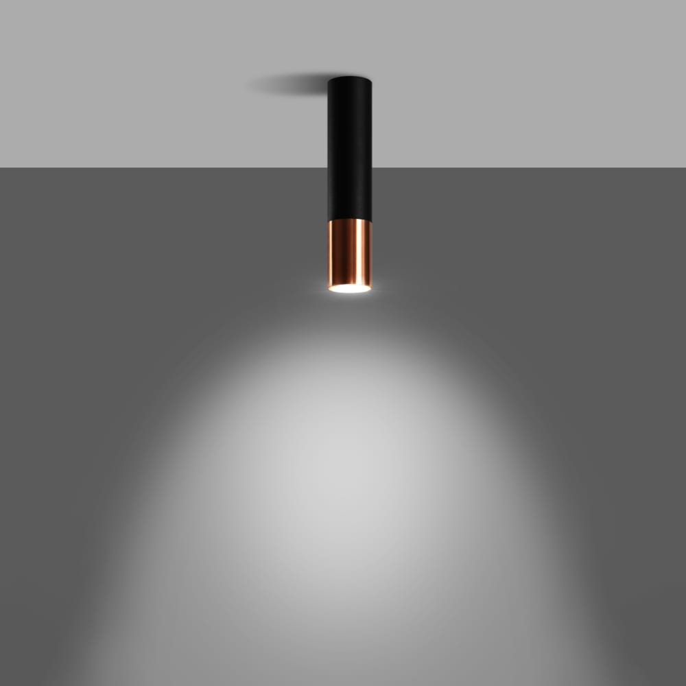Plafonnier Acier Noir/Cuivre GU10 1 Loopez — vue 4