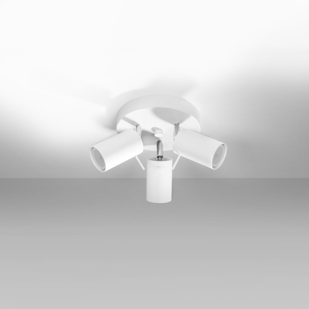 Plafonnier Acier Blanc GU10 3 Ring — vue 3
