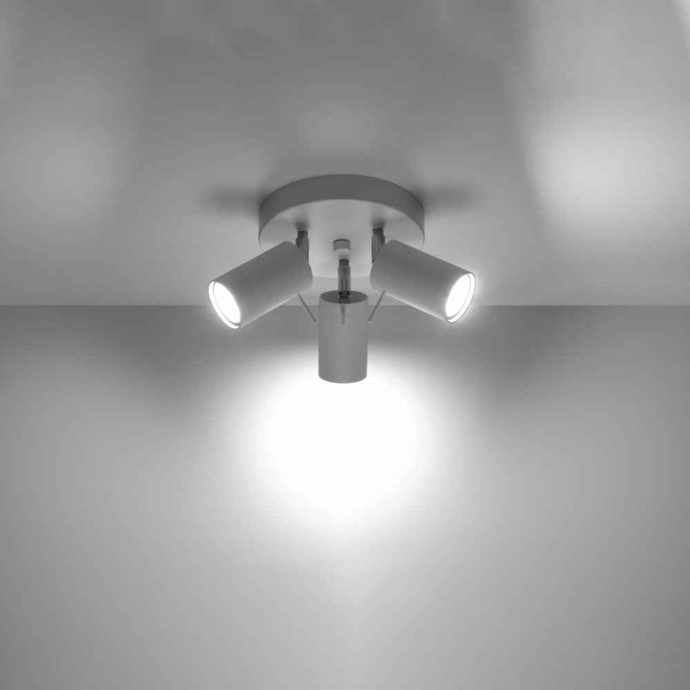 Plafonnier Acier Blanc GU10 3 Ring — vue 4