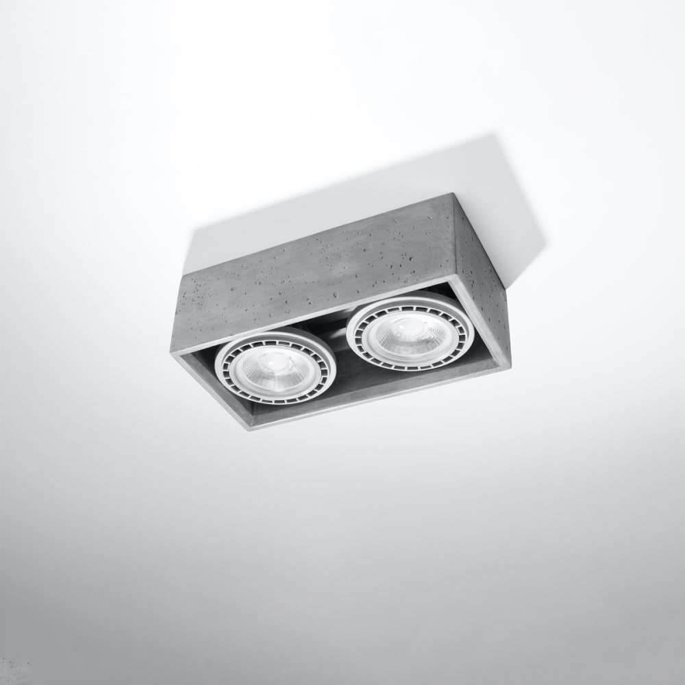 Plafonnier Béton Gris GU10/ES111 2 Quatro — vue 3