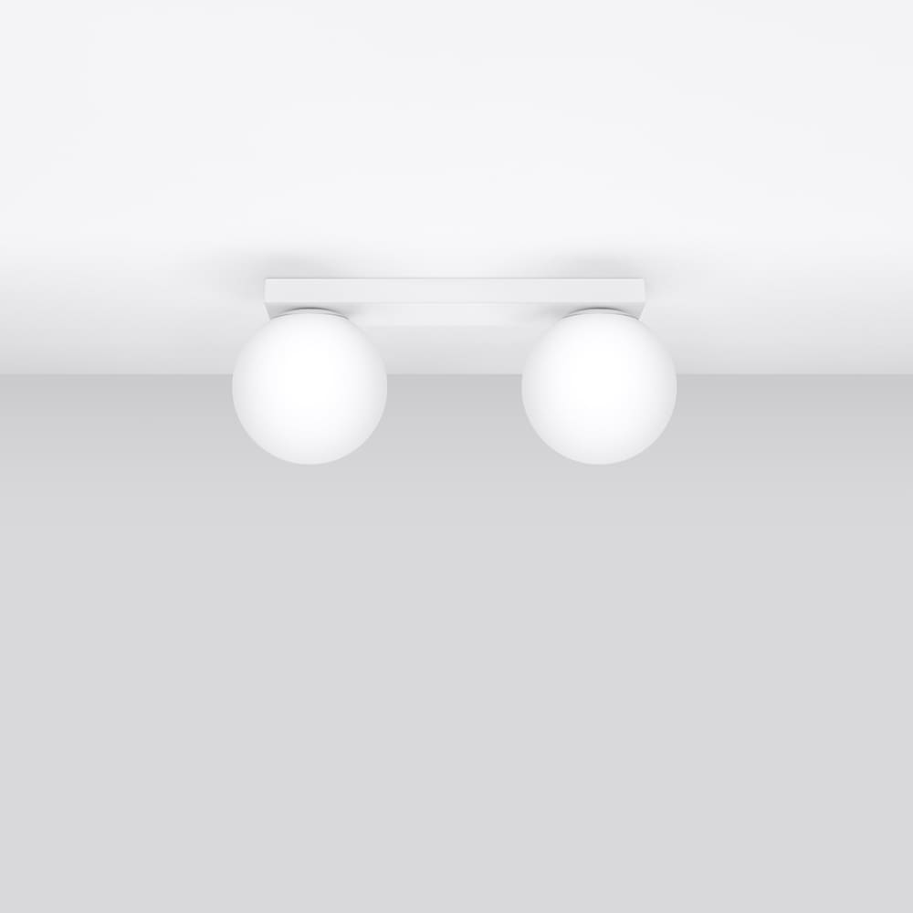 Plafonnier Acier Blanc G9 2 Yoli — vue 3