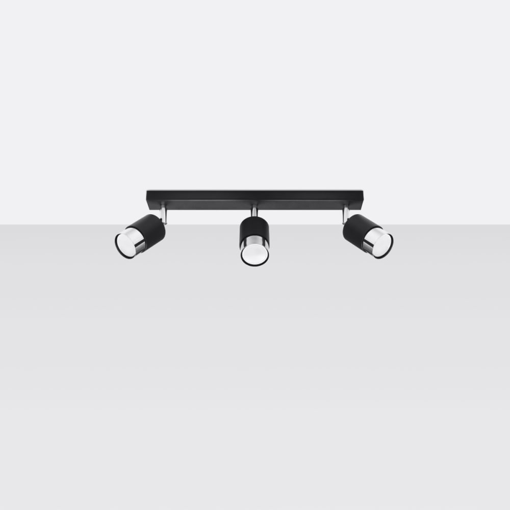 Lámpara de techo negro/cromo acero alt. 18 cm - Maisons du Monde