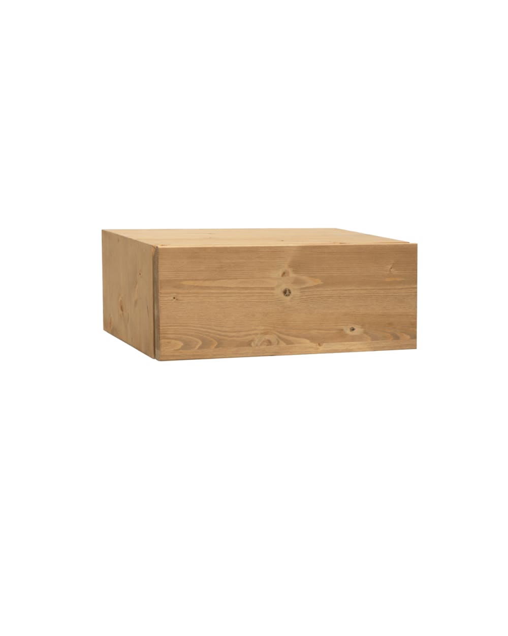 Table de chevet flottante en bois de sapin marron 40x15cm