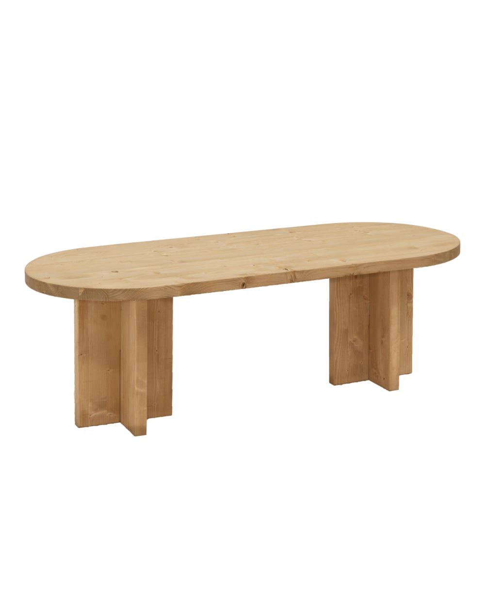 Table basse en bois de sapin marron 120x40cm
