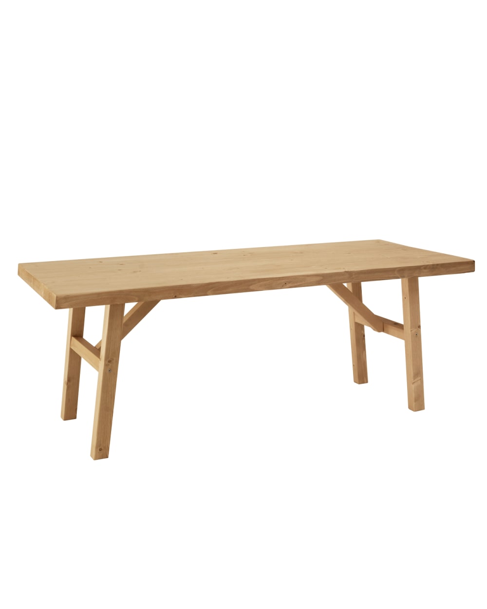 Mesa de centro de madera maciza acabado tono medio de 120x50cm
