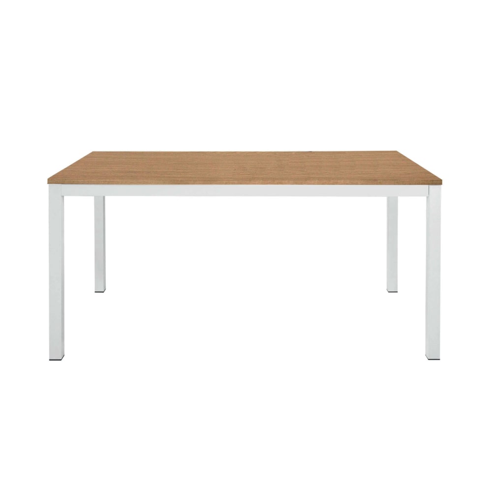Tavolo da pranzo allungabile in acciaio/legno marrone/bianco