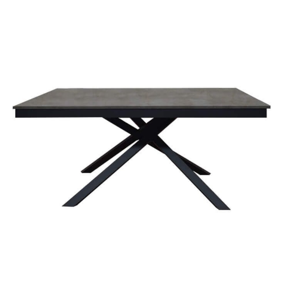 Tavolo in metallo antracite 80x200x77 - Modello Contemporaneo - Grigio - Acciaio