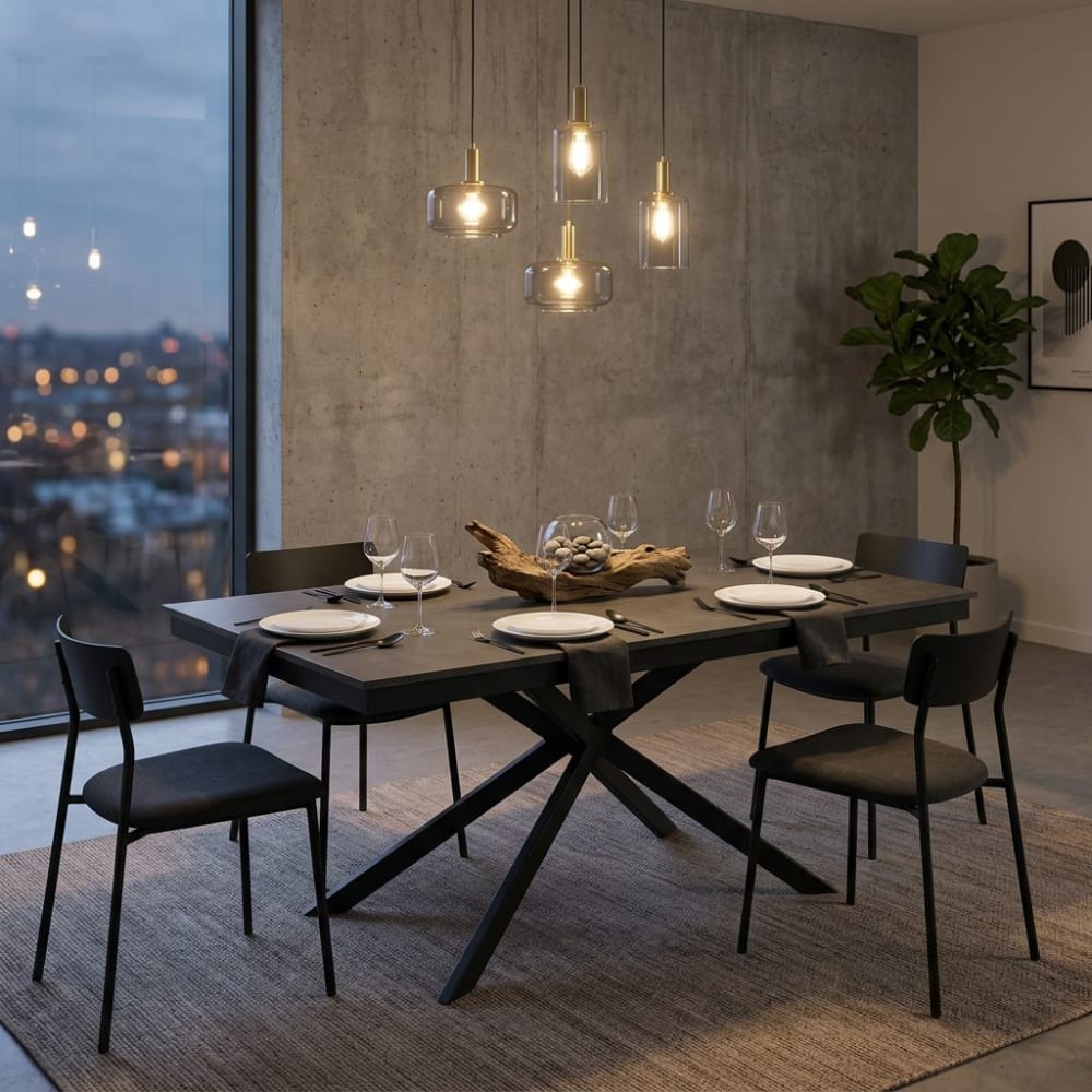 Tavolo in metallo antracite 80x200x77 - Milani Home