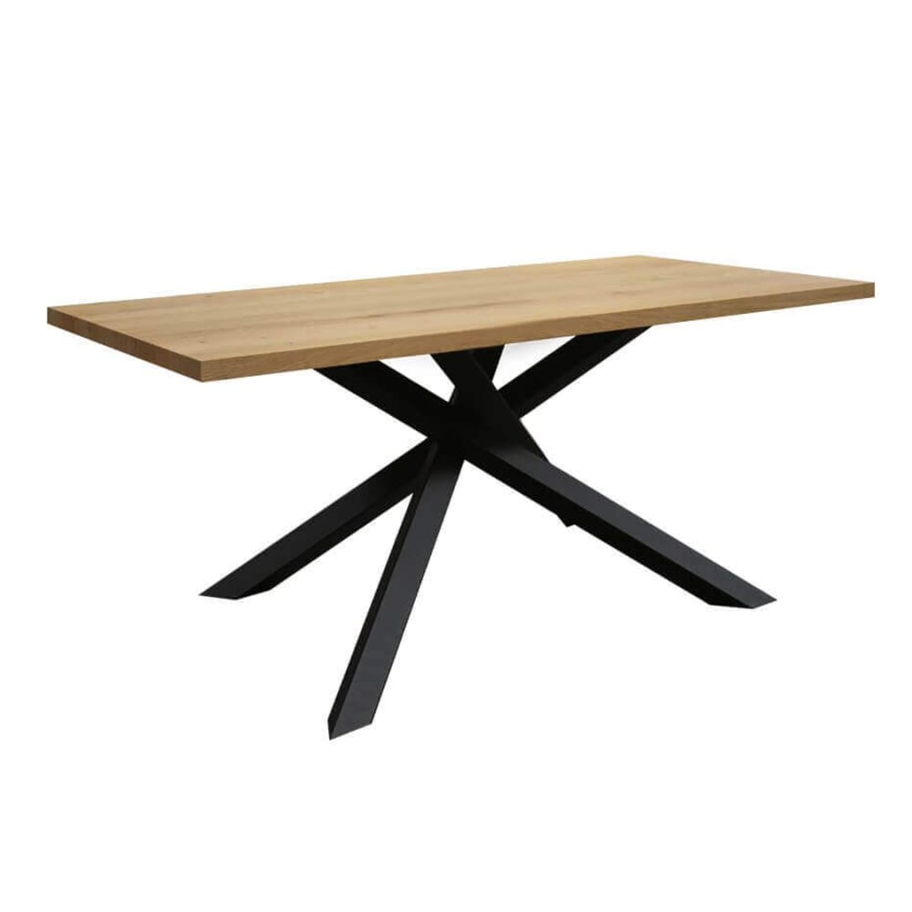 Tavolo da pranzo in legno/metallo quercia chiaro 90x180x76 - Modello Contemporaneo - LEGNO